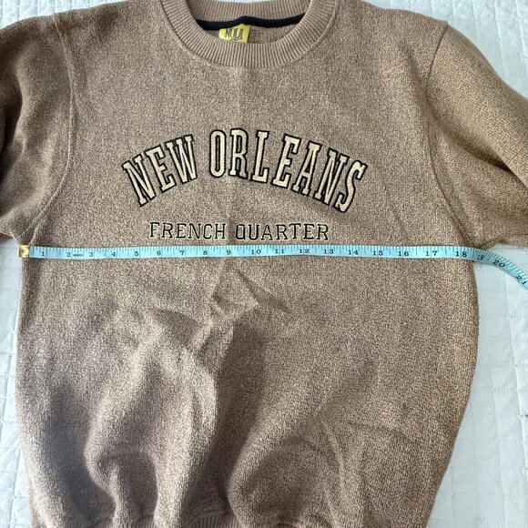 New Orleans French Quarter Brown Crewneck Sweatshirt, M - Picture 3 of 5
